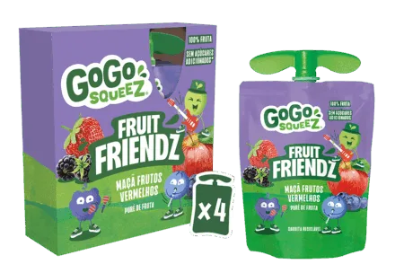 GoGo squeeZ<sup>® </sup> Fruit FriendZ Maçã Frutos Vermelhos