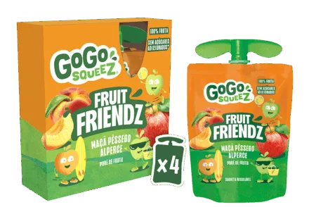 GoGo squeeZ<sup>® </sup> Fruit FriendZ Maçã Pêssego e Alperce